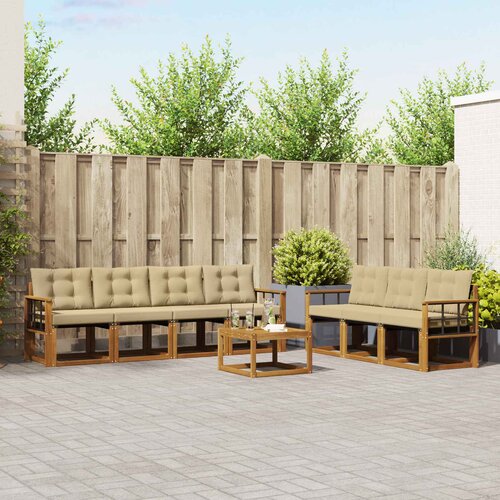  Set vanjskih sofa 8 kom. Prirodna i bež Cene