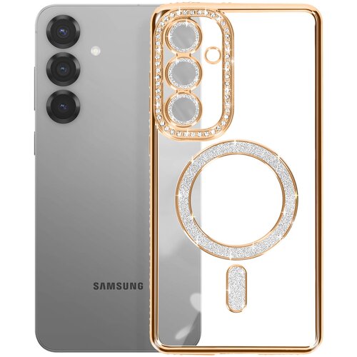 AVIZAR diamantno ohi&scaron;je za samsung galaxy S25 magsafe obris strass, zlata, (5000016896) Cene