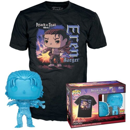 Funko set bobble figure anime - attack on titan pop! &amp;amp; tee - eren jaeger Slike