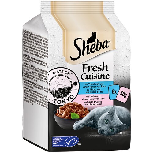 Sheba Fresh Cuisine Taste of Tokyo (MSC) 6 x 50 g - Tuna & losos Cene