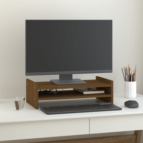  Stalak za monitor boja meda 50 x 27 x 15 cm od masivne borovine Cijene