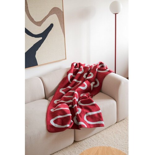 Noo.ma Rdeča odeja 150x200 cm Swirl &amp;ndash; Slike