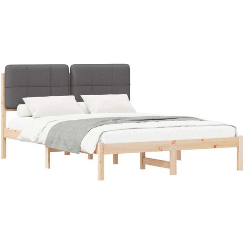  Krevetni okvir s tapiciranim uzglavljem Tamno siva 135 x 190 cm Slike