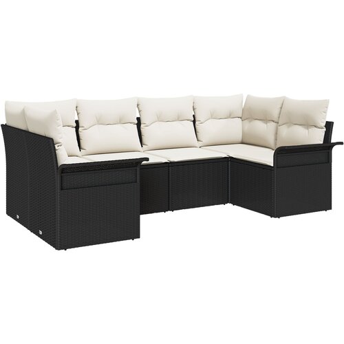 vidaXL set od 6 komada vrtnih kauča s jastučićima crni poliratan Cijene