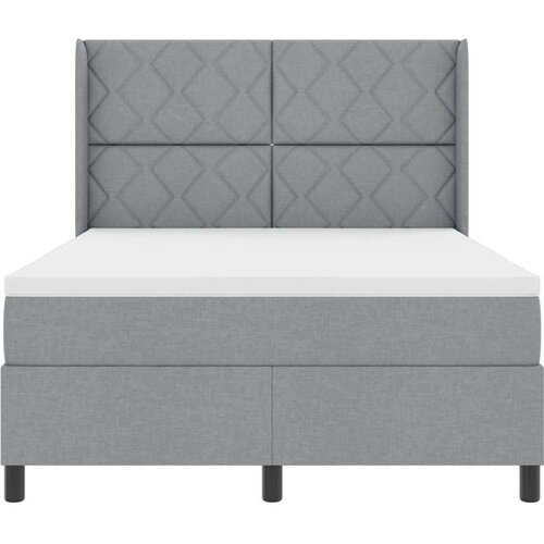  Krevet s oprugama i madracem svjetlosive boje 140x200 cm tkanina Slike