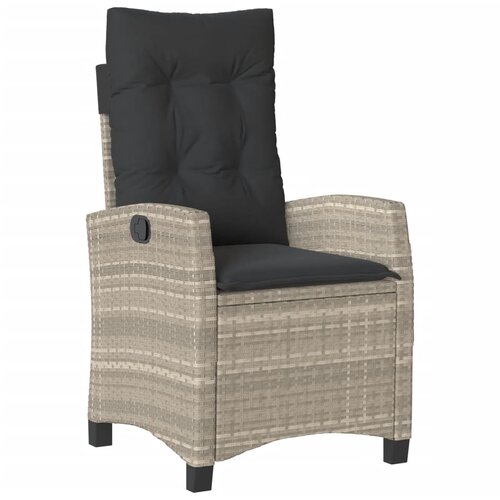  5-dijelni vrtni blagovaonski set od poliratana s jastucima sivi Slike