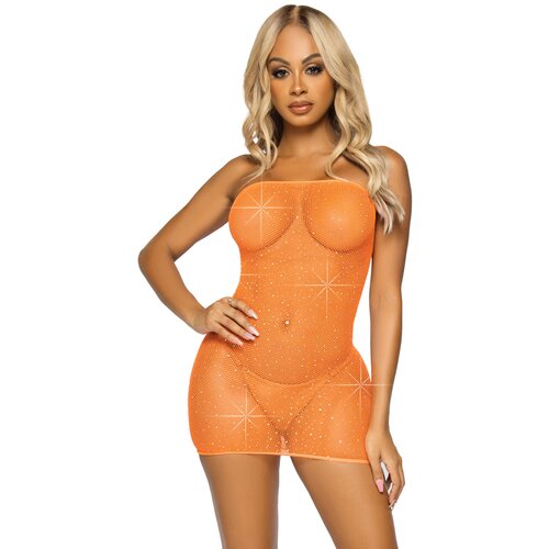 Leg Avenue Fishnet Convertible Tube Dress 86797 Orange Cene