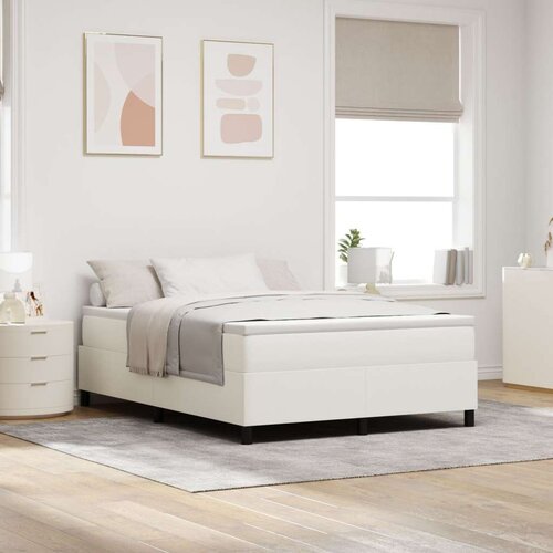Box Spring Krevet s Madracem Kremasti 140x200 cm Kordura Tkanina Slike