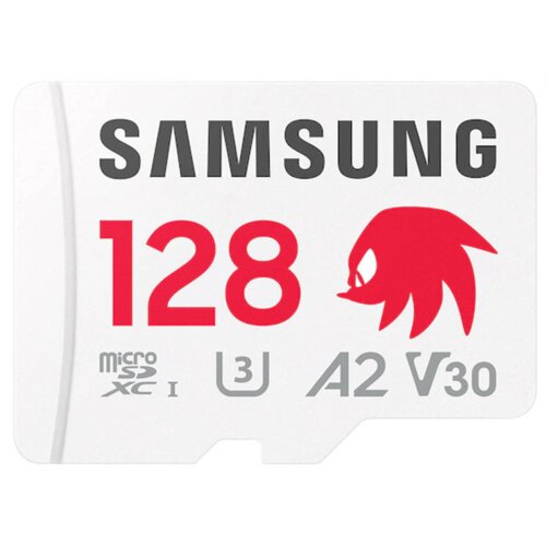 Samsung MB-MD128SA/LC1 MicroSD 128GB, PRO Plus Sonic the Hedgehog, SDXC, UHS-I U3 V30 A2, Read up to 180MB/s, Write up to 130 MB/s, for 4K and FullHD video recording, w/SD adapter Cene