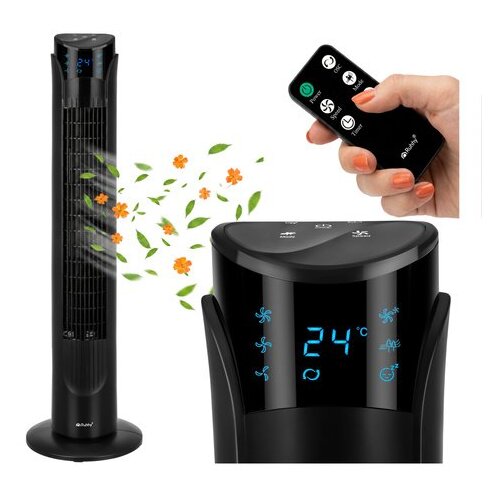 Ruhhy Stopenjski ventilator 83 cm z daljinskim upravljalnikom 45W &amp;ndash; tih stolpni ventilator z oscilacijo Slike