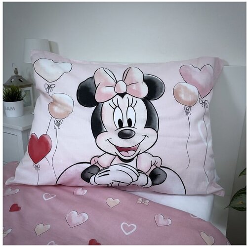 Jerry Fabrics Ružičasta pamučna dječja posteljina za krevet za jednu osobu 140x200 cm Minnie &amp;quot;Balloon&amp;quot; &amp;ndash; Slike