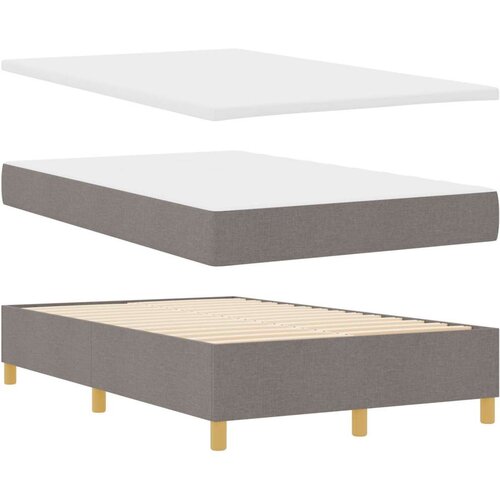  Krevet na Podlozi s Madracem i Klupom taupe 120x190 cm tkanina Slike
