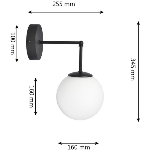  Zidna lampa MOON 1xE27/15W/230V crna Slike