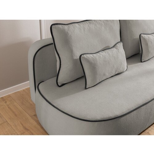 Ropez Crna/siva bar&amp;scaron;unasti sklopiva/s prostorom za odlaganje sofa 210 cm Saga &amp;ndash; Slike