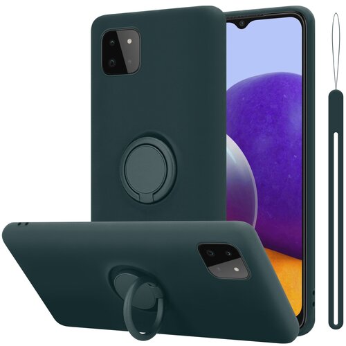 Cadorabo Ohi&amp;scaron;je, združljiv s Samsungom v tekoči zeleni barvi - za&amp;scaron;čitni pokrov iz fleksibilnega silikona TPU z obročem, (20588985) Slike