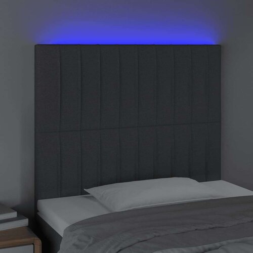  Uzglavlje tamnosivo 80x5x118/128 cm od tkanine Slike