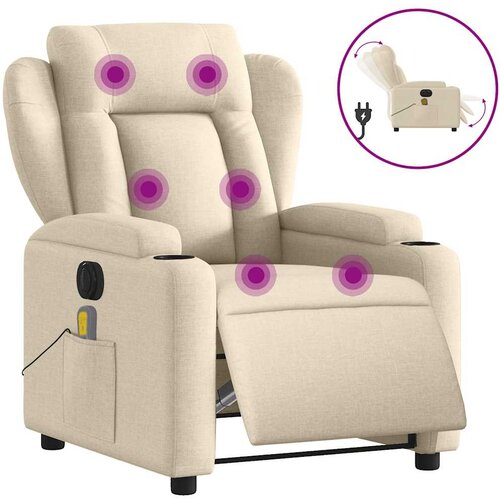 Maison Chic Električni masažni stol - Relax naslanjač krem blago, (22062219) Cene