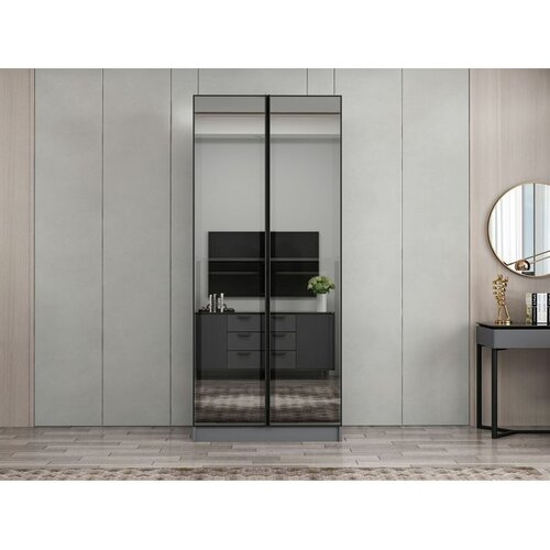 Hanah home ormar sa reflektujućim staklom Nisa 20626, 90 cm, antracit Cene