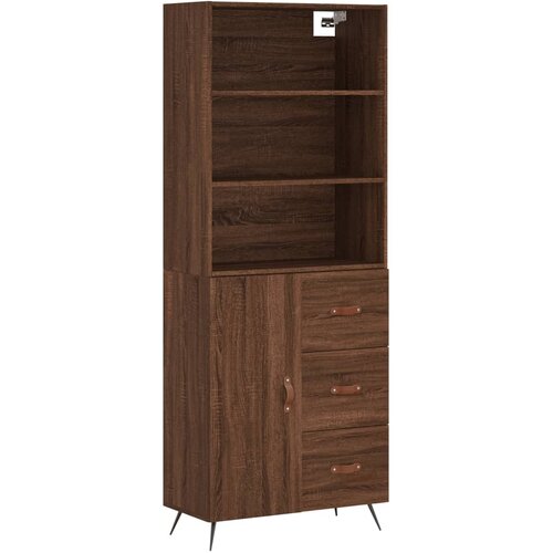 Maison Chic Visoka Komoda - Predalnik rjav hrast 69,5x34x180 cm inženirski les, (21718716) Slike