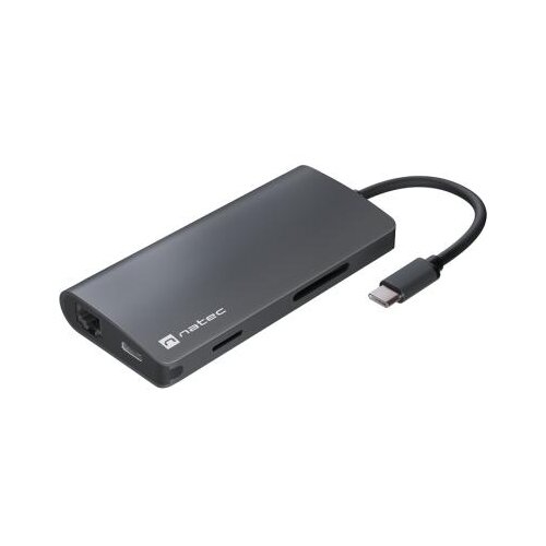 Natec MULTIPORT ADAPTER FOWLER 2 V2 USB-C 8IN1 HUB ->USB 3.0 3X, HDMI 4K, USB-C, RJ45, SD, MICRO SD Cijene
