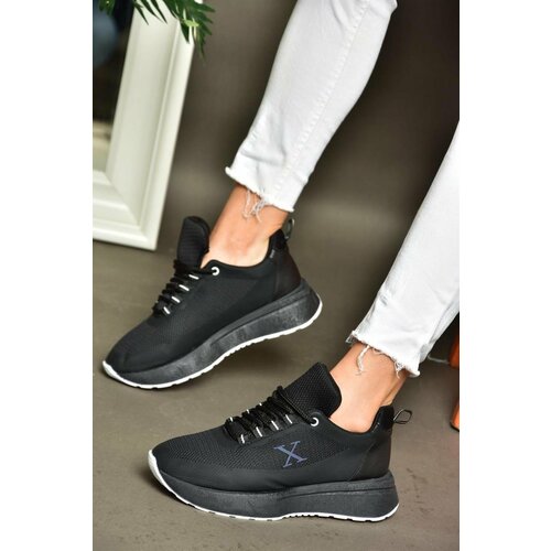 Fox Shoes P848531504 Women's Sneakers in Black/White Fabric Slike