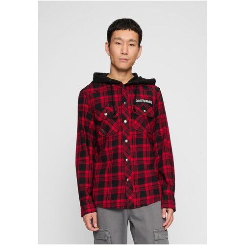 Brandit Men&amp;#039;s hooded shirt Iron Maiden Checkshirt Eddy red/black Slike