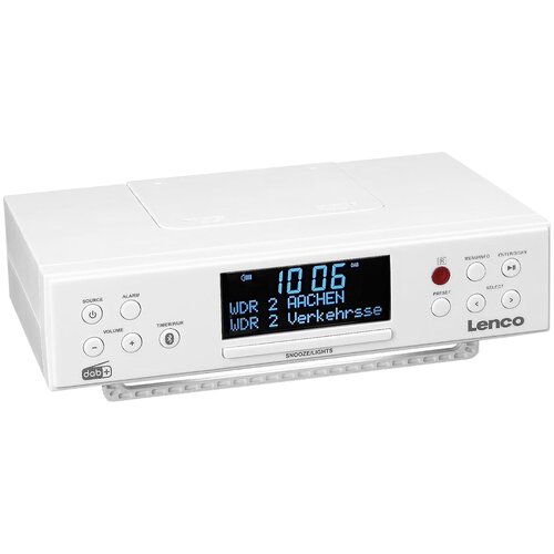 Lenco Kuhinjski radio DAB+/FM Bluetooth LED 3.3" KCR-190WH, Bela, (5000231721) Cene
