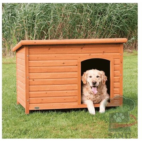 Trixie Drvena kućica za pse sa ravnim krovom Natura Slike