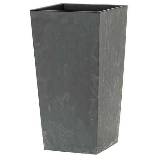 Prosperplast saksija kvadratna visoka reljefna - tamno siva 425U / 22×22×42 cm Cene