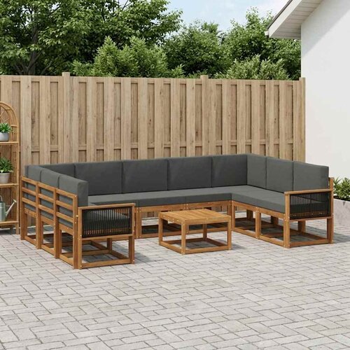  Set vanjskih sofa 10 kom. Prirodna i antracit Cijene