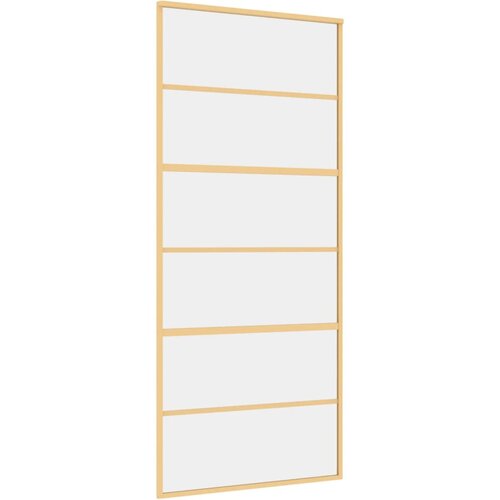 vidaXL Drsna vrata zlata 90x205 cm prozorno ESG steklo in aluminij, (20983212) Cene