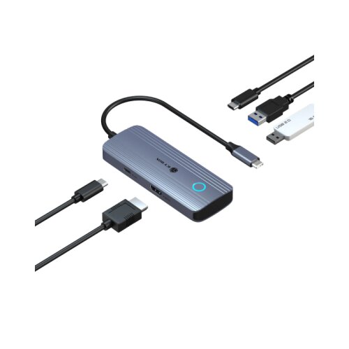 Icybox IB-DK4081-SO Travel Docking USB-C priklopna postaja Slike
