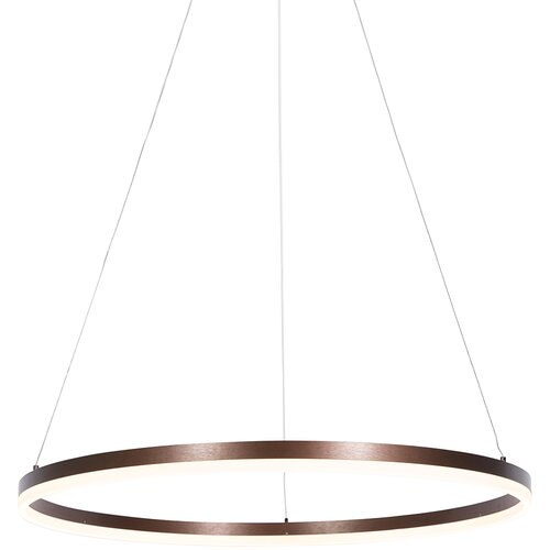 QAZQA Dizajnerska viseča svetilka bronasta 80 cm vklj. LED 3-stopenjska zatemnitev - Anello Cene