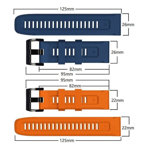 Onasi silikonski pa&amp;scaron;ček za uro 22 mm - quick fit - fenix 5 / 6 / 6 pro / 7 - rdeč Slike