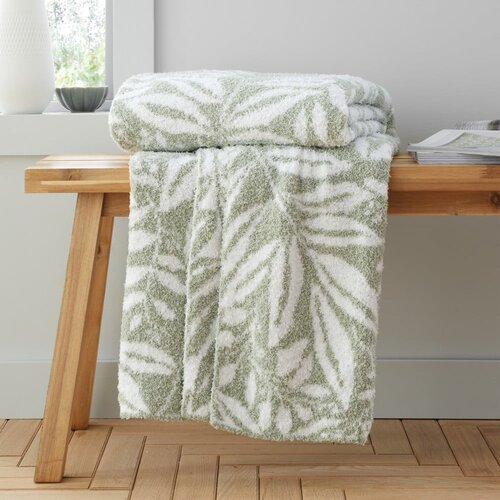 Catherine Lansfield Zelena odeja iz mikropli&amp;scaron;a 130x170 cm Sorrel Leaves &amp;ndash; Slike