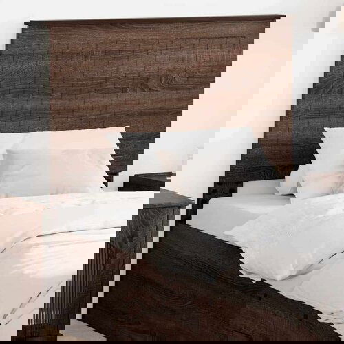  Uzglavlje s uzglavljem Smeđi hrast 90 cm Konstruirano drvo Slike