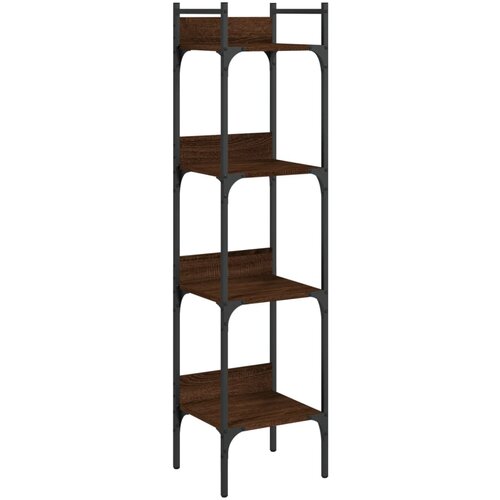 Maison Chic Knjižna omara - Knjižna polica - Knjižni regal 4-nadstropna rjavi hrast 35x30x138,5 cm, (21723168) Slike