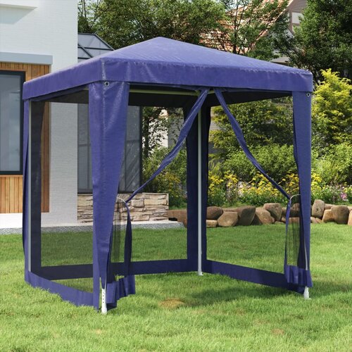 vidaXL Vrtni šotor s 4 mrežastimi stranicami moder 2x2 m HDPE Cene