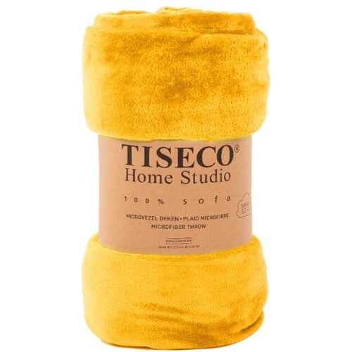 Tiseco Home Studio Oker žuti mikropliš pokrivač za krevet za jednu osobu 150x200 cm Cosy - Cijene