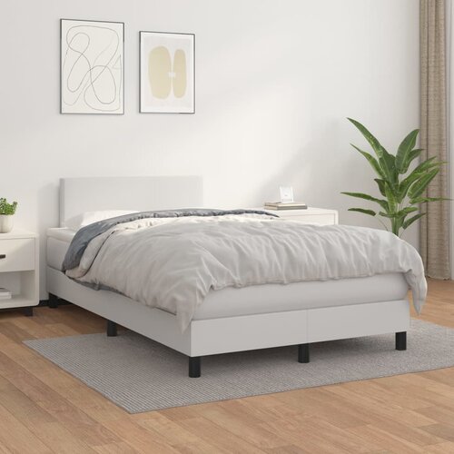 The Living Store Box spring postelja z vzmetnico bel 120x200 cm umetno usnje - Box Spring Postelja, (21516950) Slike