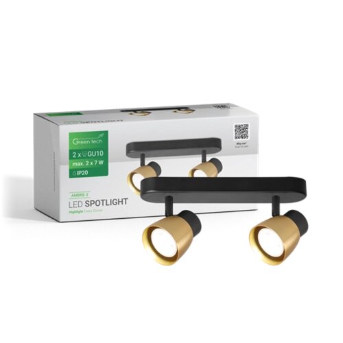 Greentech LED SPOT SVETILJKA GU10 X 2 ZLATNO-CRNA Slike