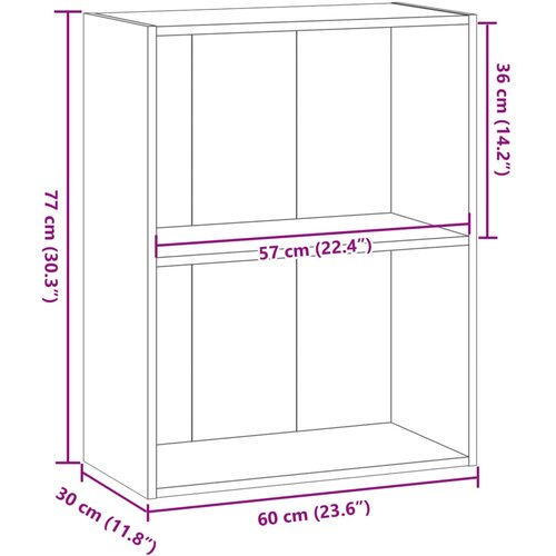  Regal za knjige boja hrasta 60x30x77 cm konstruirano drvo Slike