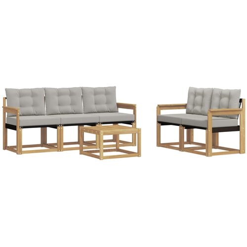 vidaXL Zunanja garnitura za sedenje 6 pcs Bela in svetlo siva, (5000281031) Cene