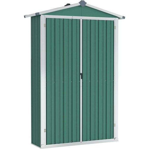 VidaXL Vrtno spremi&amp;scaron;te zeleno 107,5 x 46 x 183 cm od pocinčanog čelika Slike