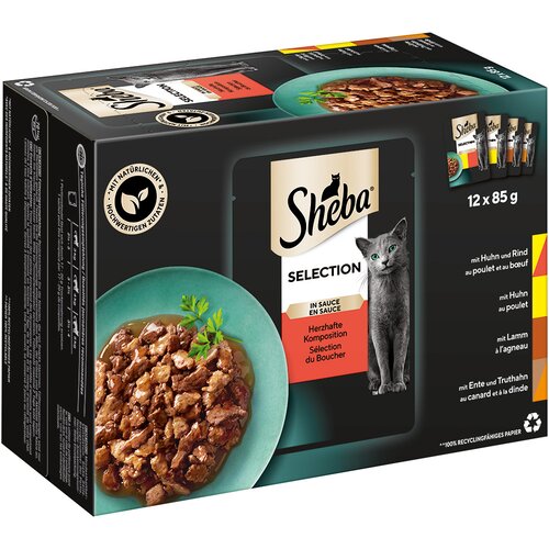  96 x 85 g Sheba različice v vrečkah po ugodni ceni - Selection v omaki Krepki izbor Cijene