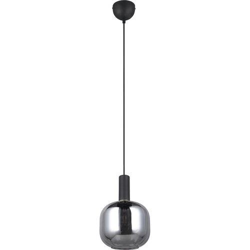  Črna viseča svetilka s steklenim senčilom ø 20 cm Diva – Cene