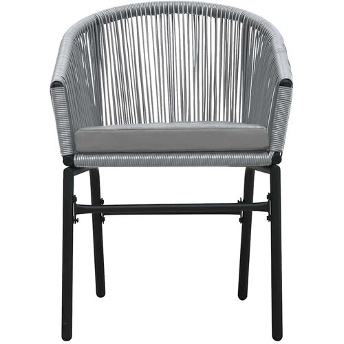  3-dijelni vrtni blagovaonski set sivi Siva Dužina stola 80 cm Slike