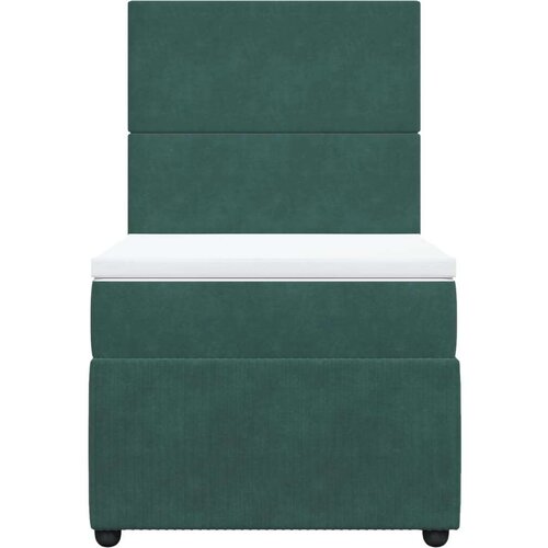 VidaXL Box spring krevet s madracem tamnozeleni 90x200 cm bar&amp;scaron;unasti Slike