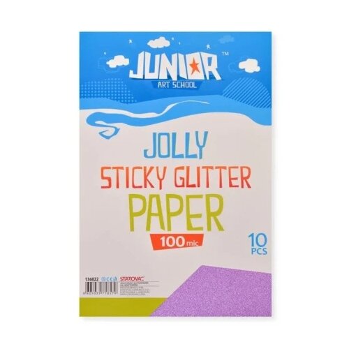 Junior jolly sticky glitter paper papir sam. a4 100mic 10k - odaberite nijansu svetlo ljubičasta ( 136022 ) Cene
