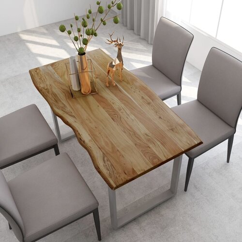 VidaXL Jedilna miza 140x70x76 cm trden akacijev les Slike